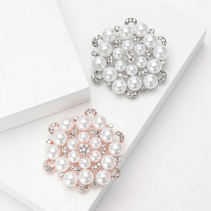 Alloy Pearl Brooch Pin For Women's Suit And Cardigan Decoration