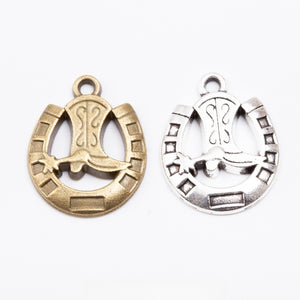 Zinc Alloy Horseshoe Boot Charm Pendant for DIY Necklace Bracelet Jewelry Making