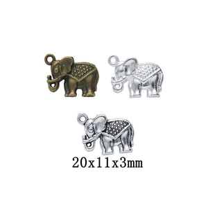 Zinc Alloy Elephant Charm Pendant No.724513 for DIY Necklace Bracelet Jewelry Making