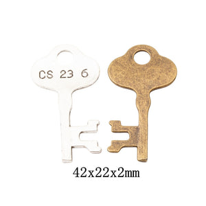 Zinc Alloy Key Charm Pendant No.594217 for DIY Necklace Bracelet Jewelry Making