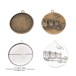 35mm Zinc Alloy Owl Charm Pendant for DIY Necklace Bracelet Jewelry Making
