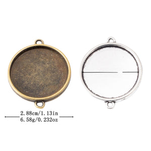 25mm Zinc Alloy Round Bezel Charm Pendant No.118798 for DIY Necklace Bracelet Jewelry Making