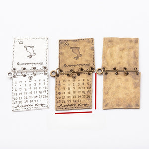 Zinc Alloy Calendar Book Charm Pendant for DIY Necklace Bracelet Jewelry Making
