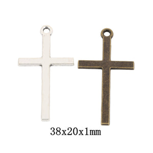 Zinc Alloy Cross Charm Pendant No.307354 for DIY Necklace Bracelet Jewelry Making