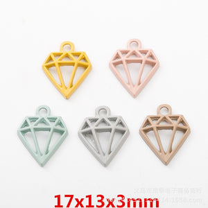 Gold Zinc Alloy Diamond Charm Pendant for DIY Necklace Bracelet Jewelry Making
