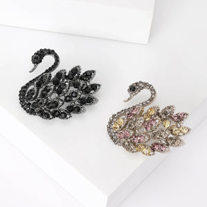 Alloy Colorful Swan Brooch For Fresh Fashion Apparel Accessories