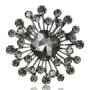 Alloy Crystal Glass Brooch Pin For Vintage Clothing Decoration