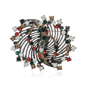 Vintage Alloy Red Green Brooch Pin For Anti Exposure Clothing
