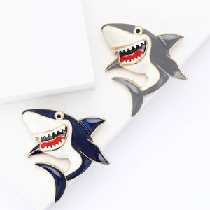 Alloy Enamel Shark Brooch Cartoon Unisex Coat Lapel Pin