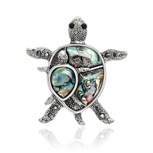 Antique Silver Plated Alloy Turtle Brooch For Animal Lapel Decoration