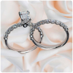 Classic Simple Zircon Inlaid Women's Wedding Ring, Trendy Fashion Jewelry