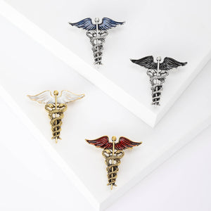 Alloy Enamel Snake Scepter Brooch Pin For Men's Suit Accessories