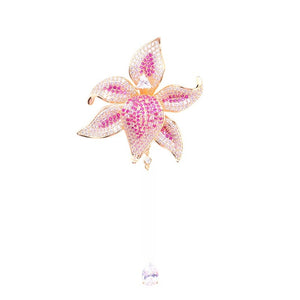 Alloy Zircon Flower Brooch Pin For Elegant Suit Decoration
