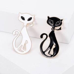Alloy Enamel Cartoon Cat Brooch Pin For Fashion Clothing Accessories