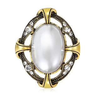 Alloy Pearl Rhinestone Round Brooch For Vintage Coat Lapel