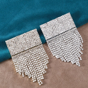 Alloy Full Rhinestone Tassel Brooch Pin For Garment Decoration
