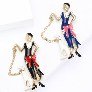 Alloy Enamel Lady Brooch For Cardigan Coat And Apparel Decor
