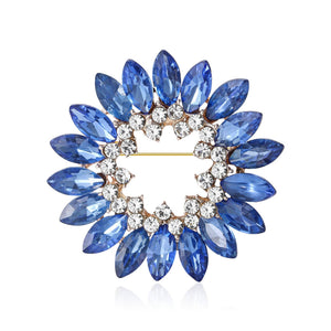 Alloy Round Glass Brooch Pin For Coats And Cardigans