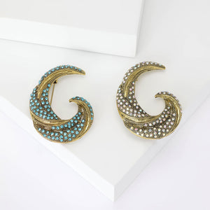 Alloy Rhinestone Geometric Brooch Pin For Sweaters And Scarves