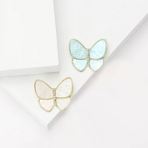 Natural Mother Of Pearl Butterfly Brooch For Elegant Women's Apparel