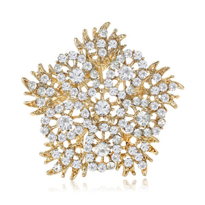 Alloy Rhinestone Flower Brooch Pin For Elegant Women's Apparel