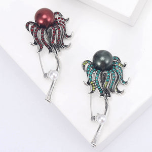Alloy Pearl Dandelion Brooch Pin For Women's Fashion Apparel Decoration