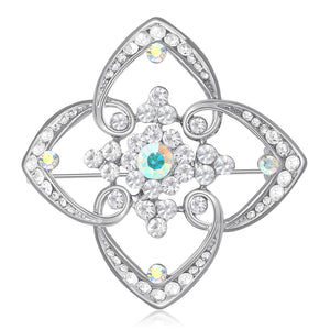 Alloy Rhinestone Flower Brooch Pin For Versatile Apparel Decoration