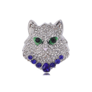 Alloy Rhinestone Leopard Head Brooch Pin Pendant For Clothing