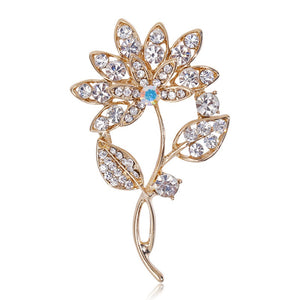 Alloy Rhinestone Flower Brooch For Sweet Fashion Jewelry Accessories