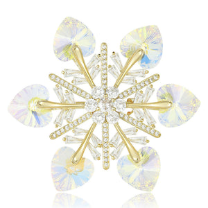 Alloy Rhinestone Colorful Snowflake Brooch Pin For Garment Accessories