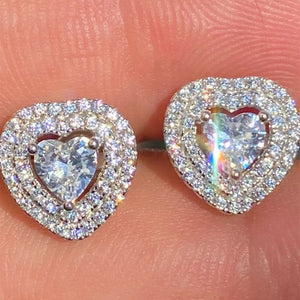 Korean Style Mini Heart Stud Earrings For Women, Delicate Love Shape Fashion Jewelry For Autumn Winter