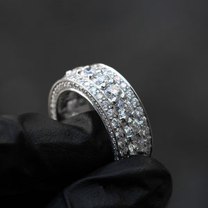 European American Fully Paved Unisex Ring, Niche Light Luxury Fashion Jewelry For Men Women