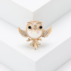 Alloy Pearl Owl Brooch Pin For Cute Animal Clothing Accessories