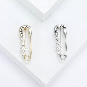 Alloy Rhinestone Paperclip Brooch Pin For Fashion Clothing Fastening