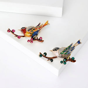 Alloy Branch Magpie Brooch Pin For Coat Suit Decoration