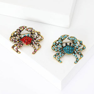 Alloy Full Rhinestone Crab Brooch Pin For Clothing Accessories