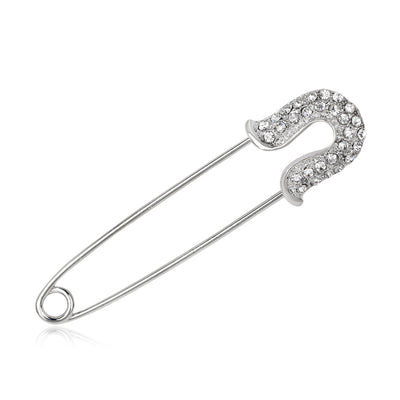 Front product view of the flower brooch pin in silver