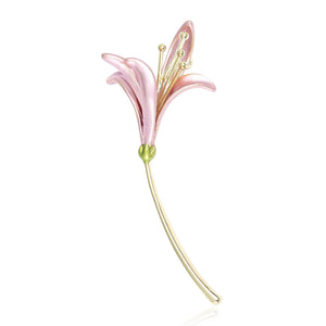 Copper Lily Flower Brooch Pin For Women's Suits And Dresses