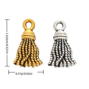 Vintage Electroplated Alloy Tassel Fringe Pendant Charms For DIY Jewelry Accessories