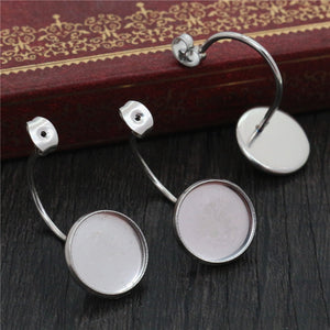 304 Stainless Steel Ear Stud Tray Bases French Leverback Earring Findings For DIY Jewelry Accessories Earrings