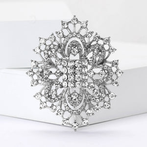 Alloy Rhinestone Brooch Luxury Palace Style Lapel Pin For Dresses