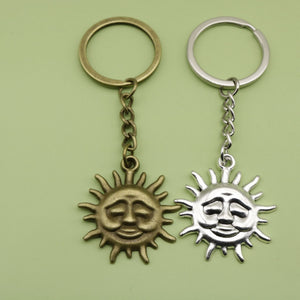 Metal Sun Keychain Simple Fashion Bag Charm Gift