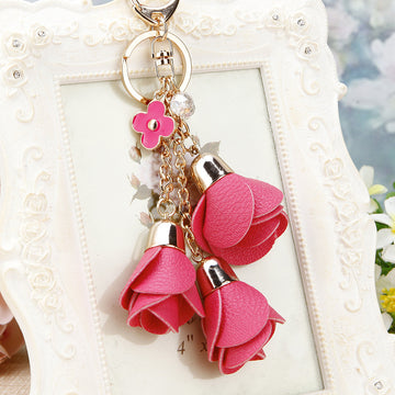Flower Tassel and Novelty Charm Keychains in Fourteen Pictured Designs