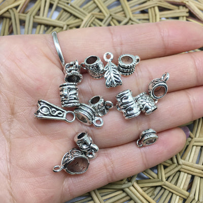 Metallic spacer bead beads displayed from another angle