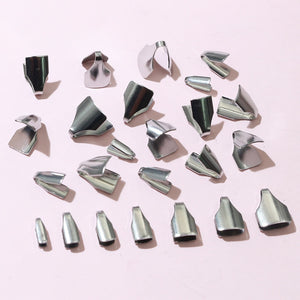 200Pcs DIY Stainless Steel Flat Tongue Clip Edge Crimp Cord Ends For Necklace Bracelet Making