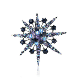 Alloy Rhinestone Eight Point Star Brooch Pin For Women's Apparel