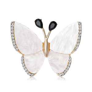 Alloy Rhinestone Butterfly Brooch Pin For Women Clothing Decoration
