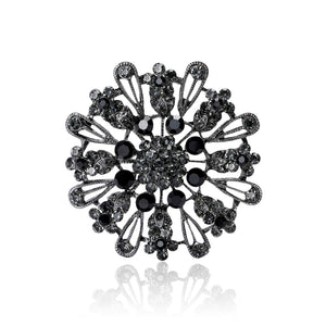 Alloy Rhinestone Hollow Sun Crystal Brooch For Women Lapel Decoration