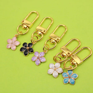 Zinc Alloy Enamel Sakura Daisy Keychain Floral Bag Charm