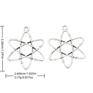 Antique Silver Zinc Alloy Molecule Hexagram Charm Pendant for DIY Necklace Bracelet Jewelry Making